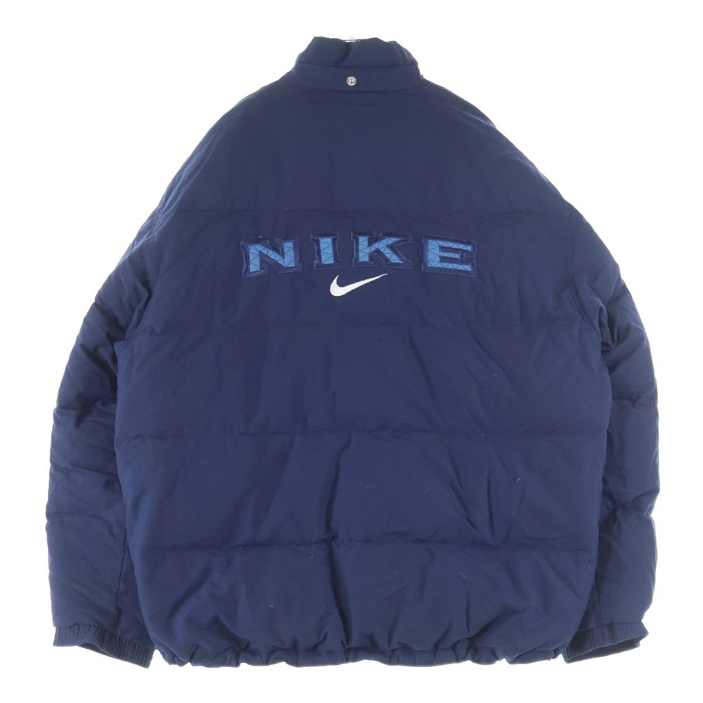 NIKE(ナイキ) 90s-00s 銀タグ リップストップ スウォッシュ PUFFY DOWN JACKET ダウンジャケット ネイビー