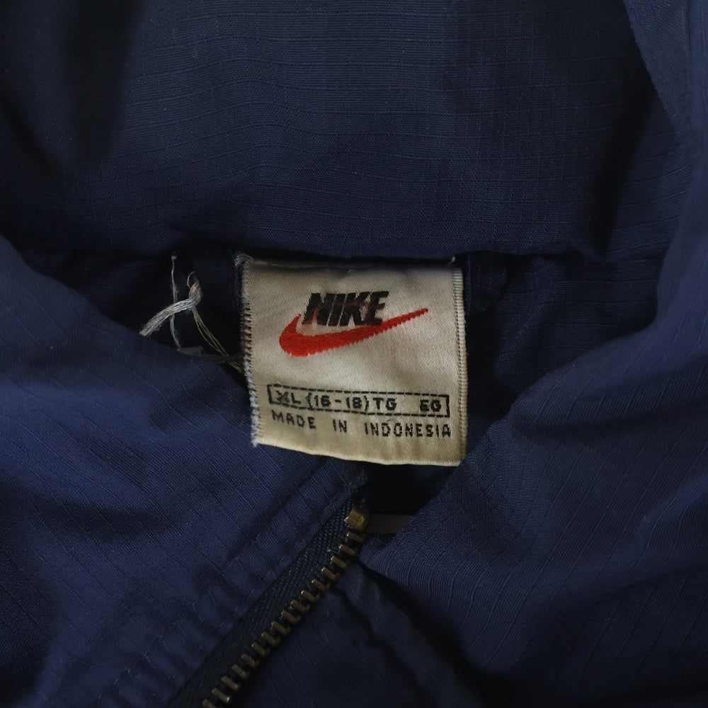 NIKE(ナイキ) 90s-00s 銀タグ リップストップ スウォッシュ PUFFY DOWN JACKET ダウンジャケット ネイビー