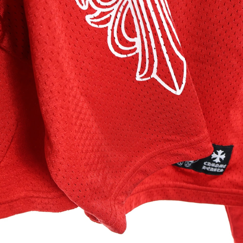 CHROME HEARTS(クロムハーツ) ×MATTY BOY PPO FORM TEAM MESH WARM UP JERSEY TEE マッティボーイ メッシュプリントジャージー長袖Tシャツ カットソー レッド
