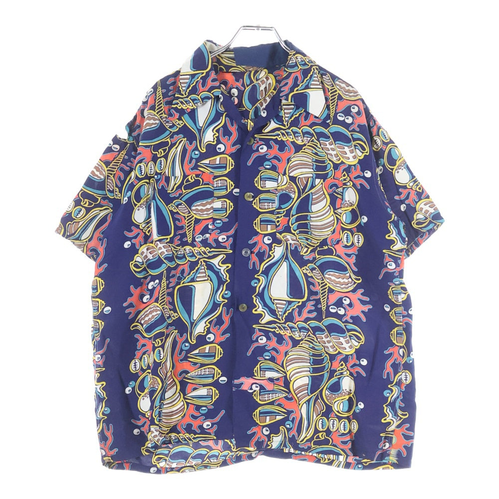 VINTAGE(ヴィンテージ) 50s 柄ボーダー レーヨン アロハシャツ 総柄 マルチカラー