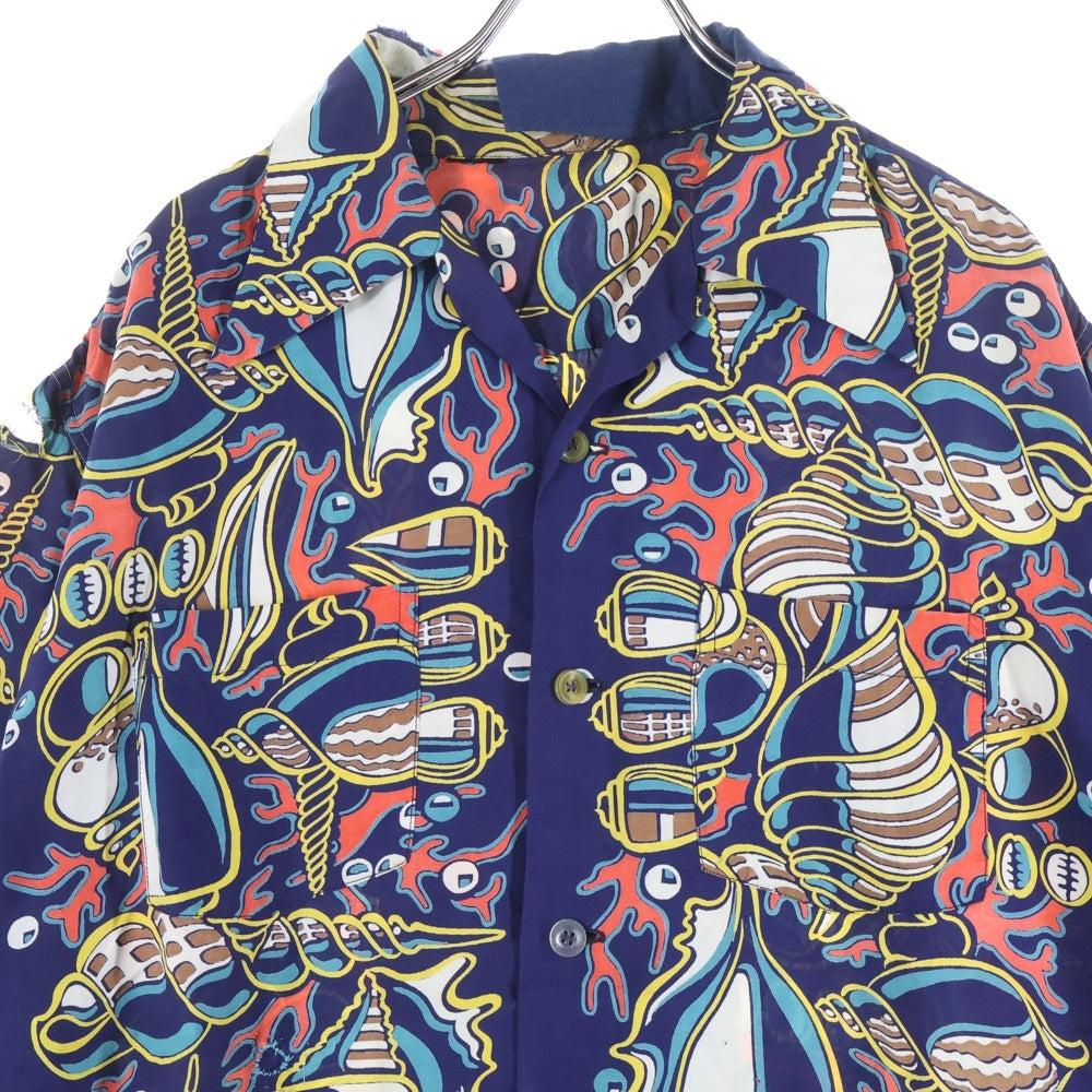 VINTAGE(ヴィンテージ) 50s 柄ボーダー レーヨン アロハシャツ 総柄 マルチカラー