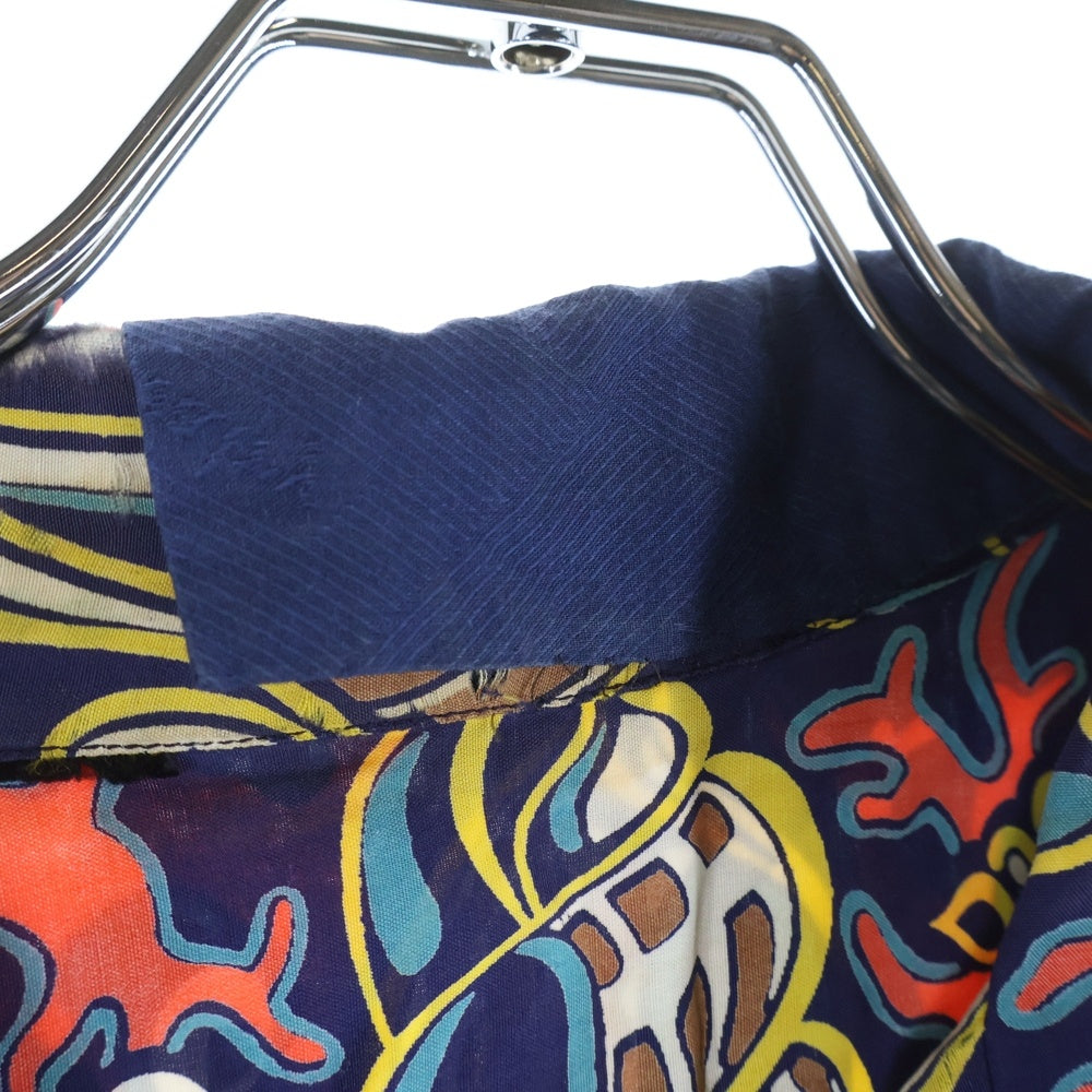 VINTAGE(ヴィンテージ) 50s 柄ボーダー レーヨン アロハシャツ 総柄 マルチカラー