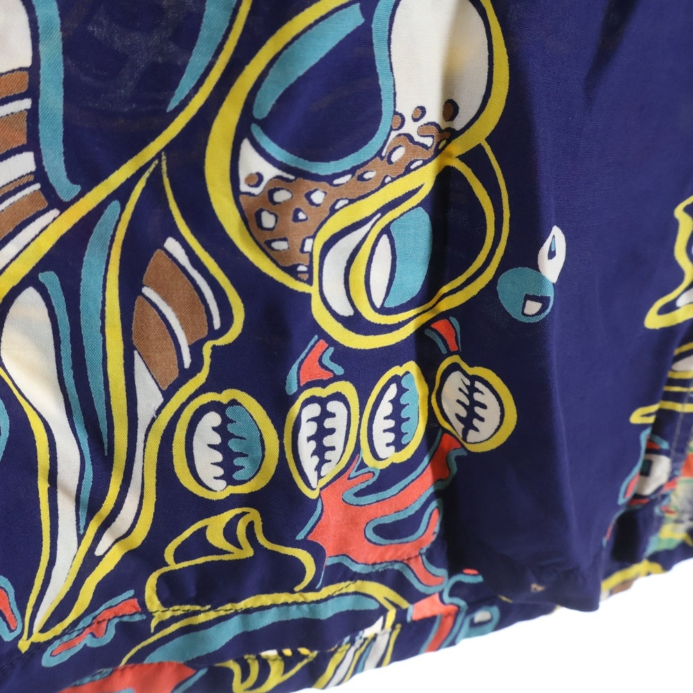 VINTAGE(ヴィンテージ) 50s 柄ボーダー レーヨン アロハシャツ 総柄 マルチカラー