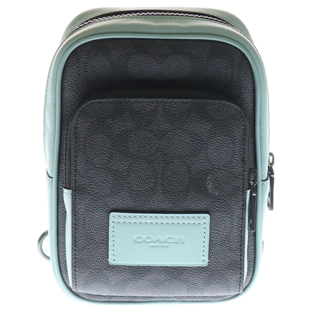 COACH(コーチ) RACER シグネチャー スリングパック 総柄 ボディ ショルダーバッグ CV763 ブラック レディース