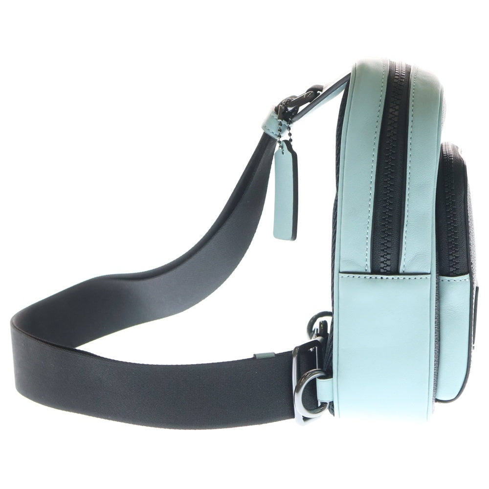 COACH(コーチ) RACER シグネチャー スリングパック 総柄 ボディ ショルダーバッグ CV763 ブラック レディース