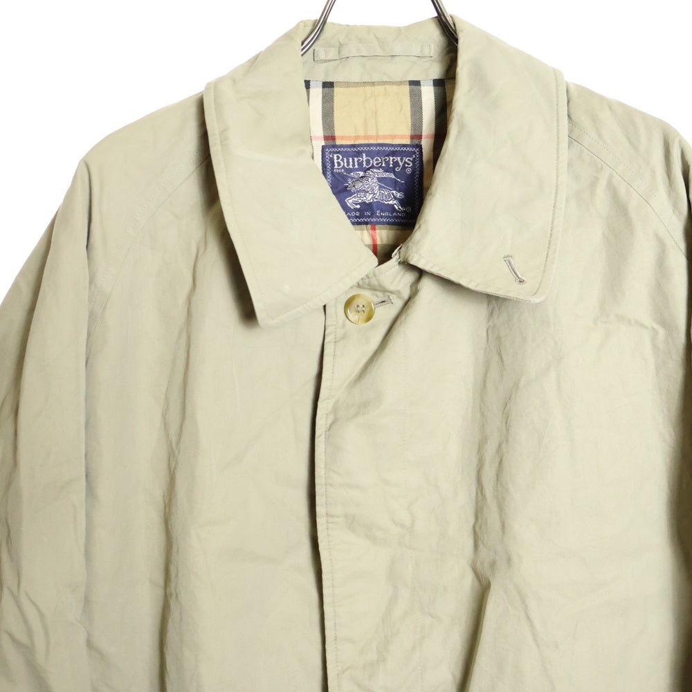 BURBERRYS(バーバリーズ) 70s イングランド製 一枚袖 エポレット 裏地ノバチェック ステンカラーコート ベージュ