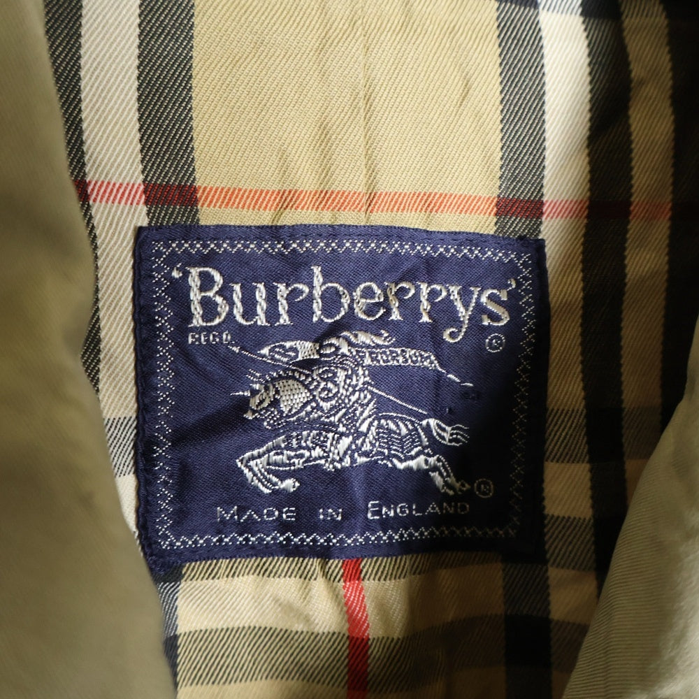 BURBERRYS(バーバリーズ) 70s イングランド製 一枚袖 エポレット 裏地ノバチェック ステンカラーコート ベージュ
