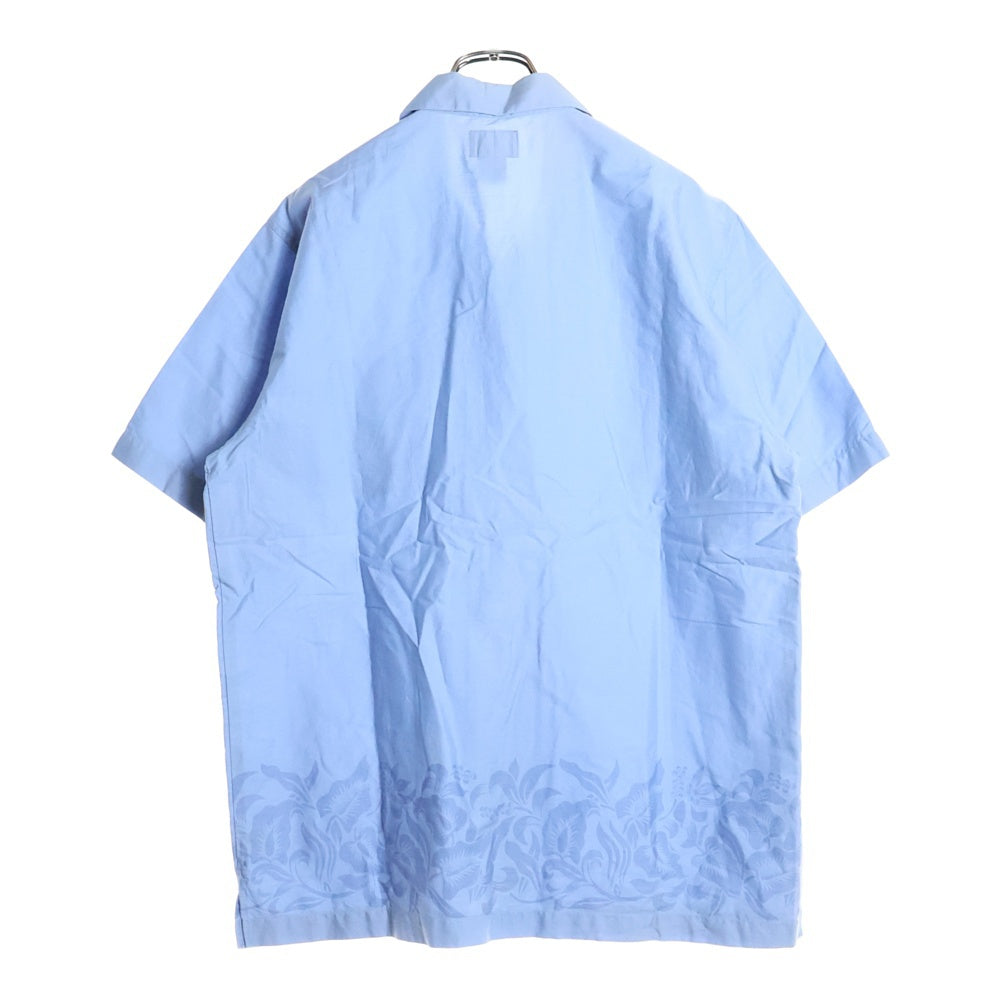 STUSSY(ステューシー) 90s 紺タグ オールド パームツリー 開襟 半袖 オープンカラーシャツ ブルー