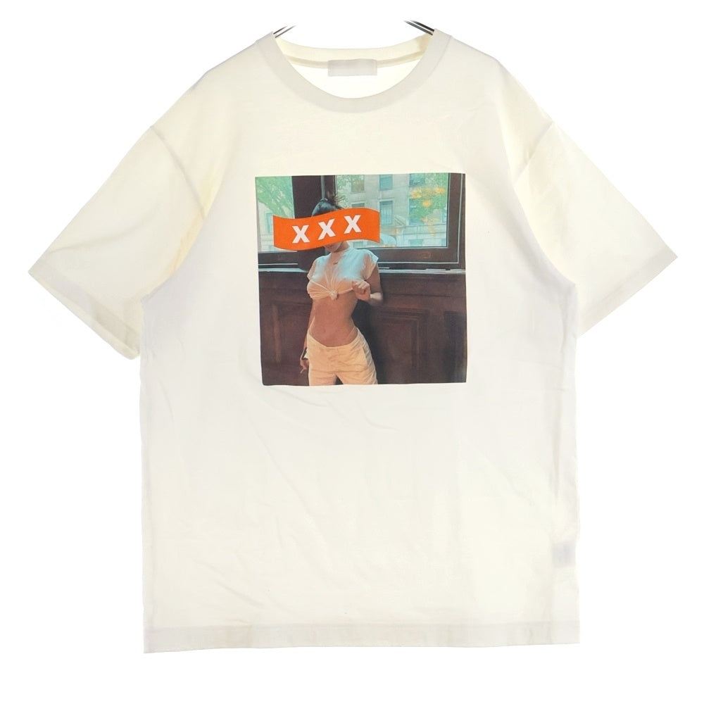 GOD SELECTION XXX(ゴッドセレクショントリプルエックス) 21SS Area XXX BOX LOGO スーピマコットン クルーネックTシャツ ホワイト