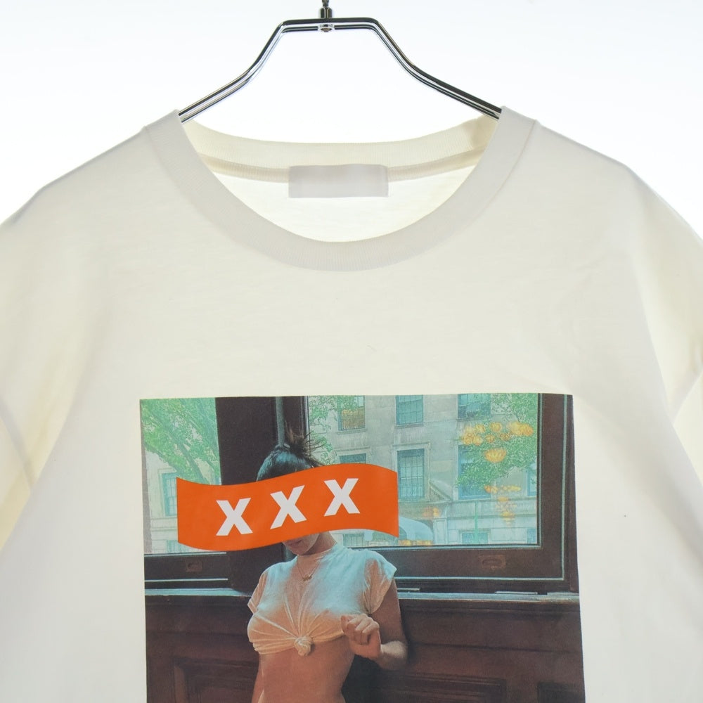 GOD SELECTION XXX(ゴッドセレクショントリプルエックス) 21SS Area XXX BOX LOGO スーピマコットン クルーネックTシャツ ホワイト
