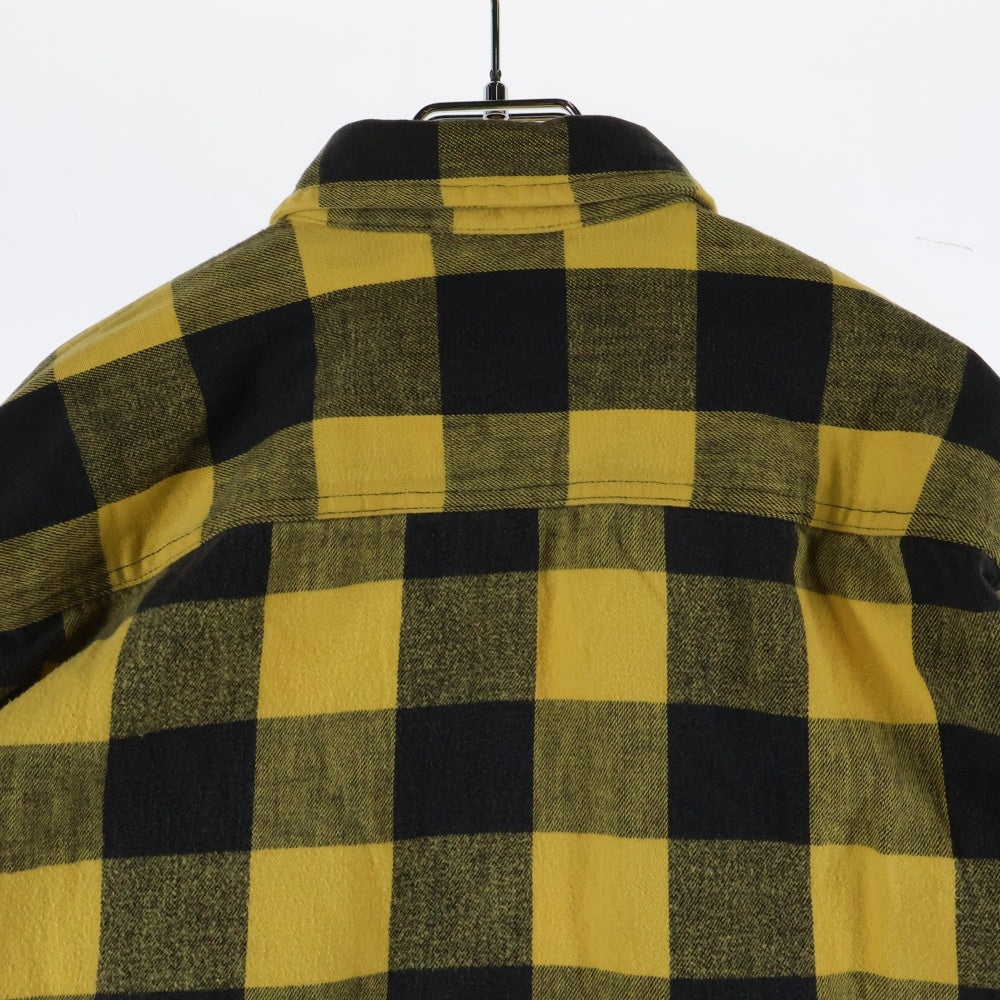 NO BRAND(ノーブランド) ST JOHNS BAY セントジョンズベイ 90s フランネルシャツ バッファロー ブロックチェック ネルシャツ イエロー/ブラック
