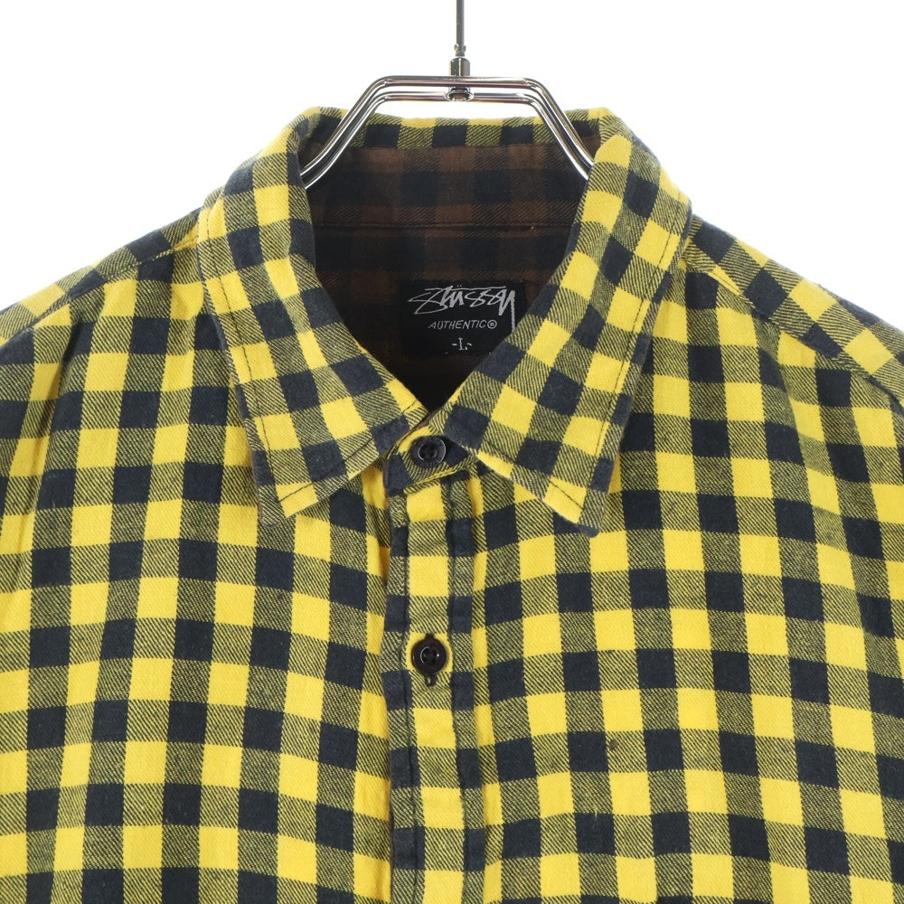 STUSSY(ステューシー) 00s OLD STUSSY チェック柄 ネルシャツ ブラック/イエロー