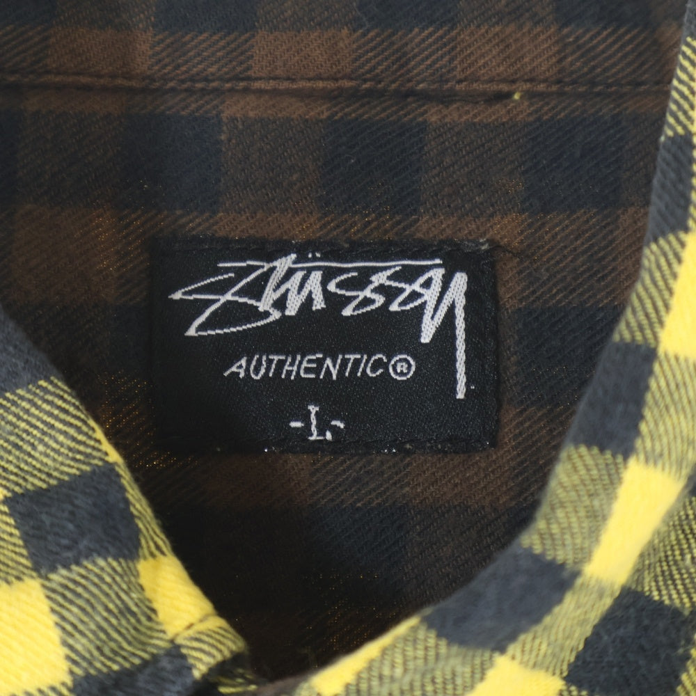 STUSSY(ステューシー) 00s OLD STUSSY チェック柄 ネルシャツ ブラック/イエロー