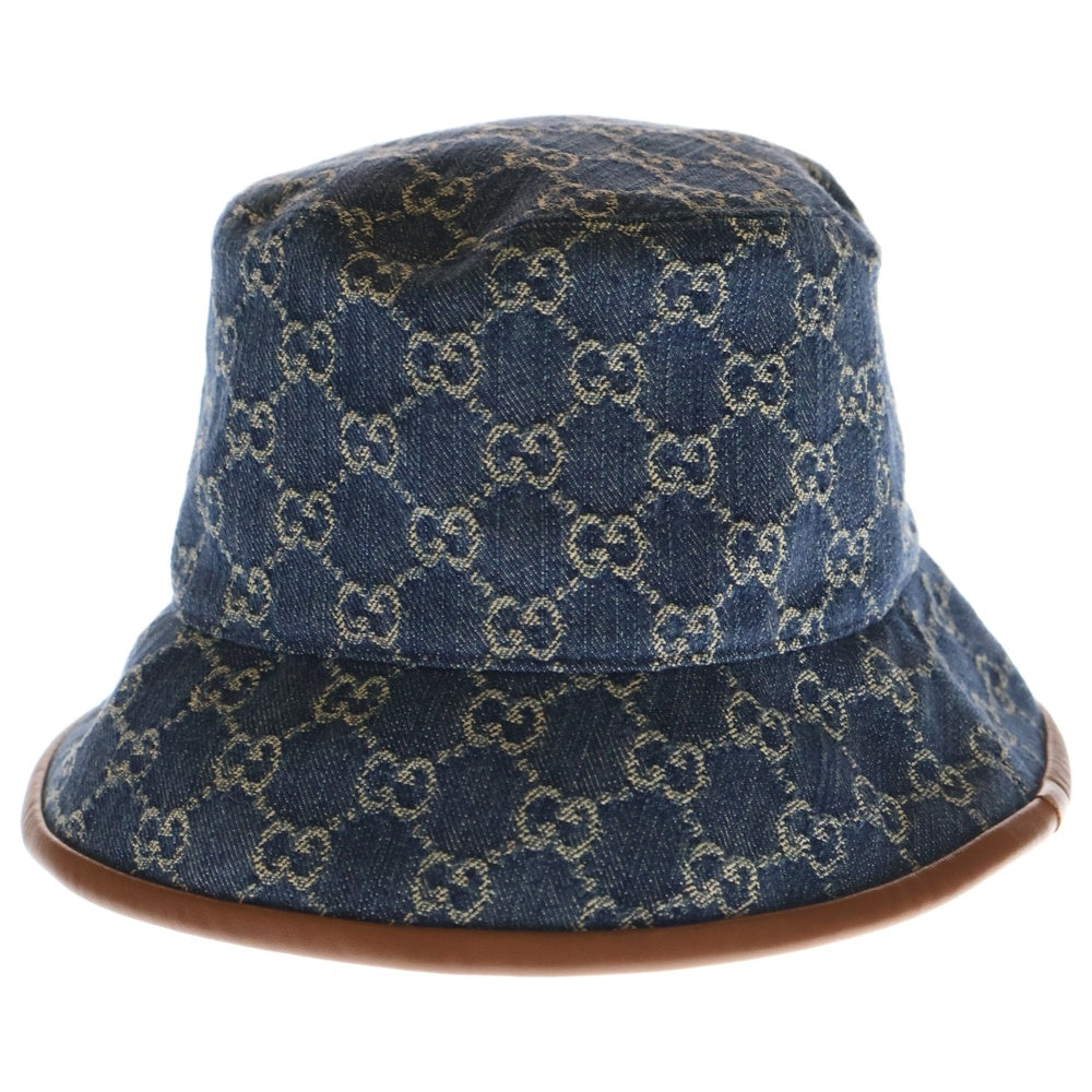 GUCCI ハット GUCCI(グッチ) GGキャンバス デニム バケットハット 帽子 インディゴ