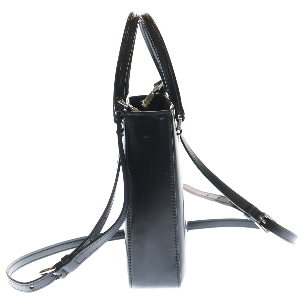 PRADA(プラダ) 2WAY ブラッシュドレザー ハンドバッグ ショルダーバッグ 1BA331 ブラック レディース