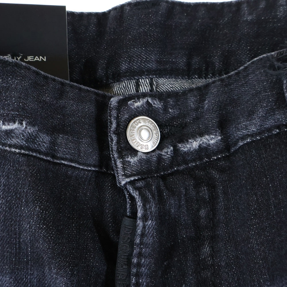 DSQUARED2(ディースクエアード) 15AW スリムフィット ダメージペイント デニム ブラック S74LA0840