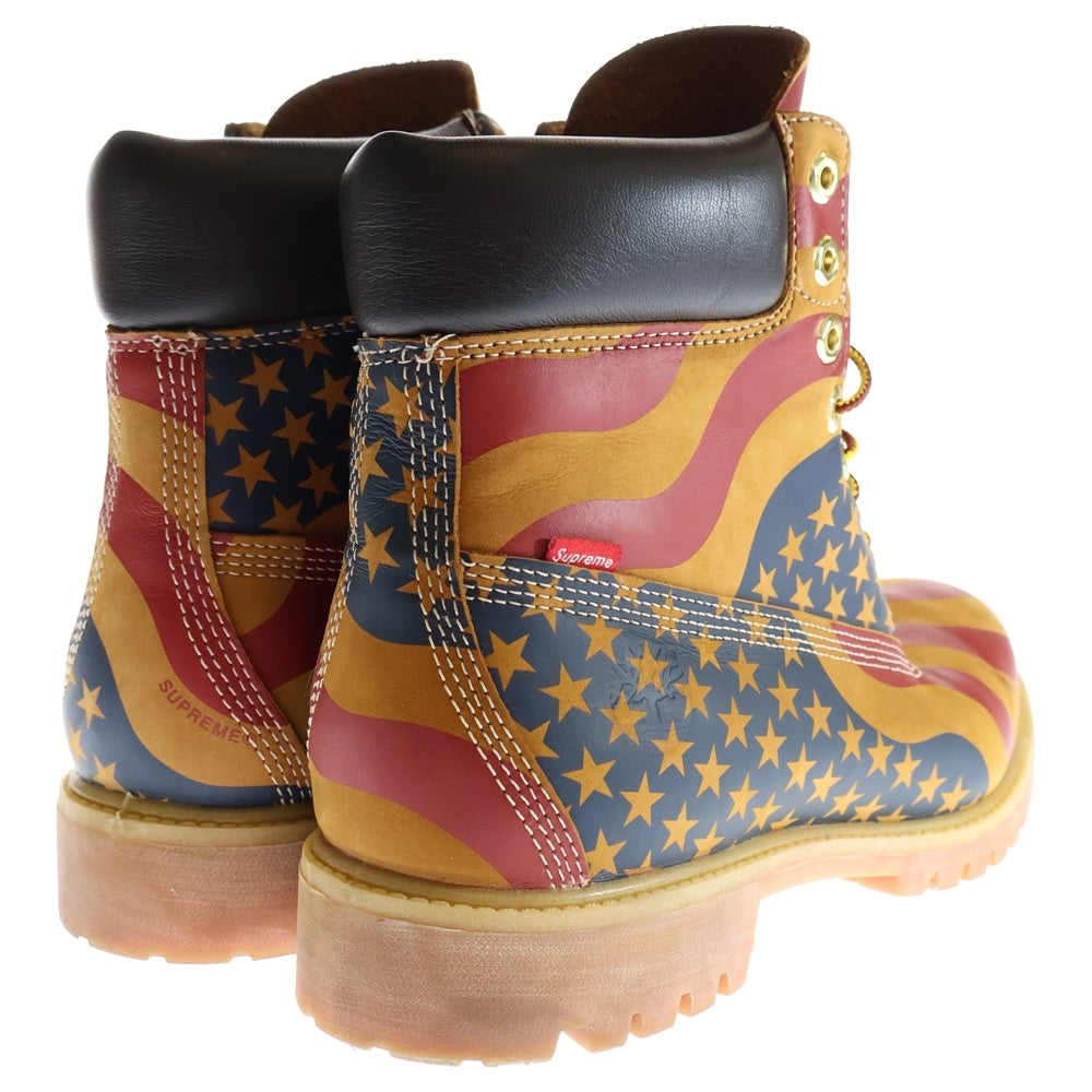 SUPREME(シュプリーム) 17AW× Timberland 6 Boot Stars & Stripes Wheat ティンバーランド 6 ブーツ スターズ&ストライプ ウィート ブラウン