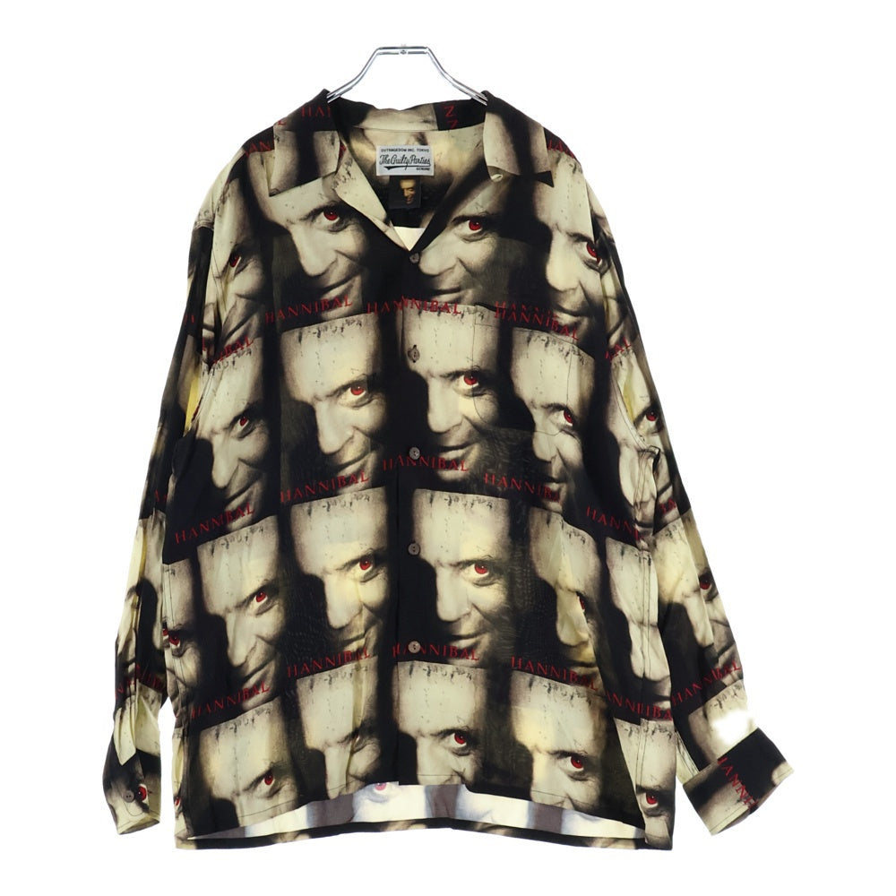 WACKO MARIA(ワコマリア) × HANNIBAL L/S HAWAIIAN SHIRT × ハンニバル ハワイアン ロングスリーブシャツ ブラウン HANNIBAL-WM-HI01