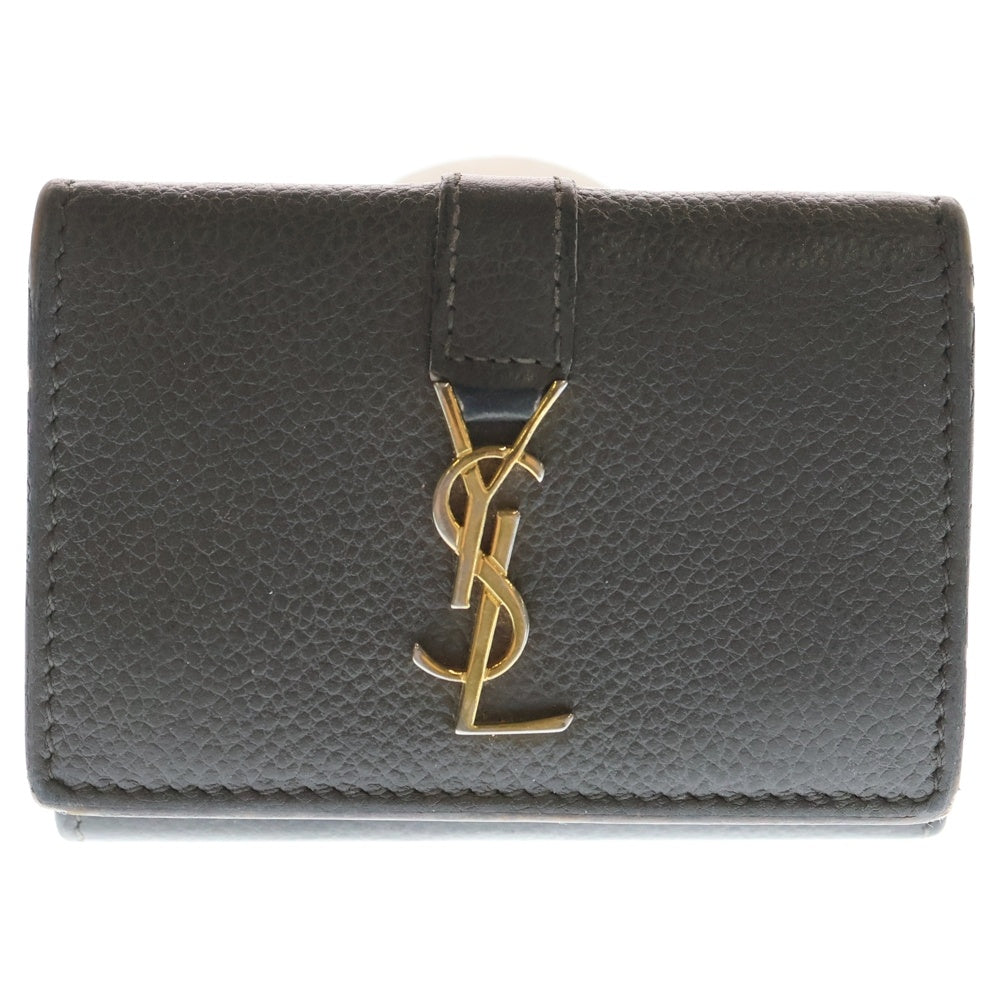 SAINT LAURENT PARIS(サンローランパリ) YSLライン オリガミ タイニーレザーウォレット 620287 グレー