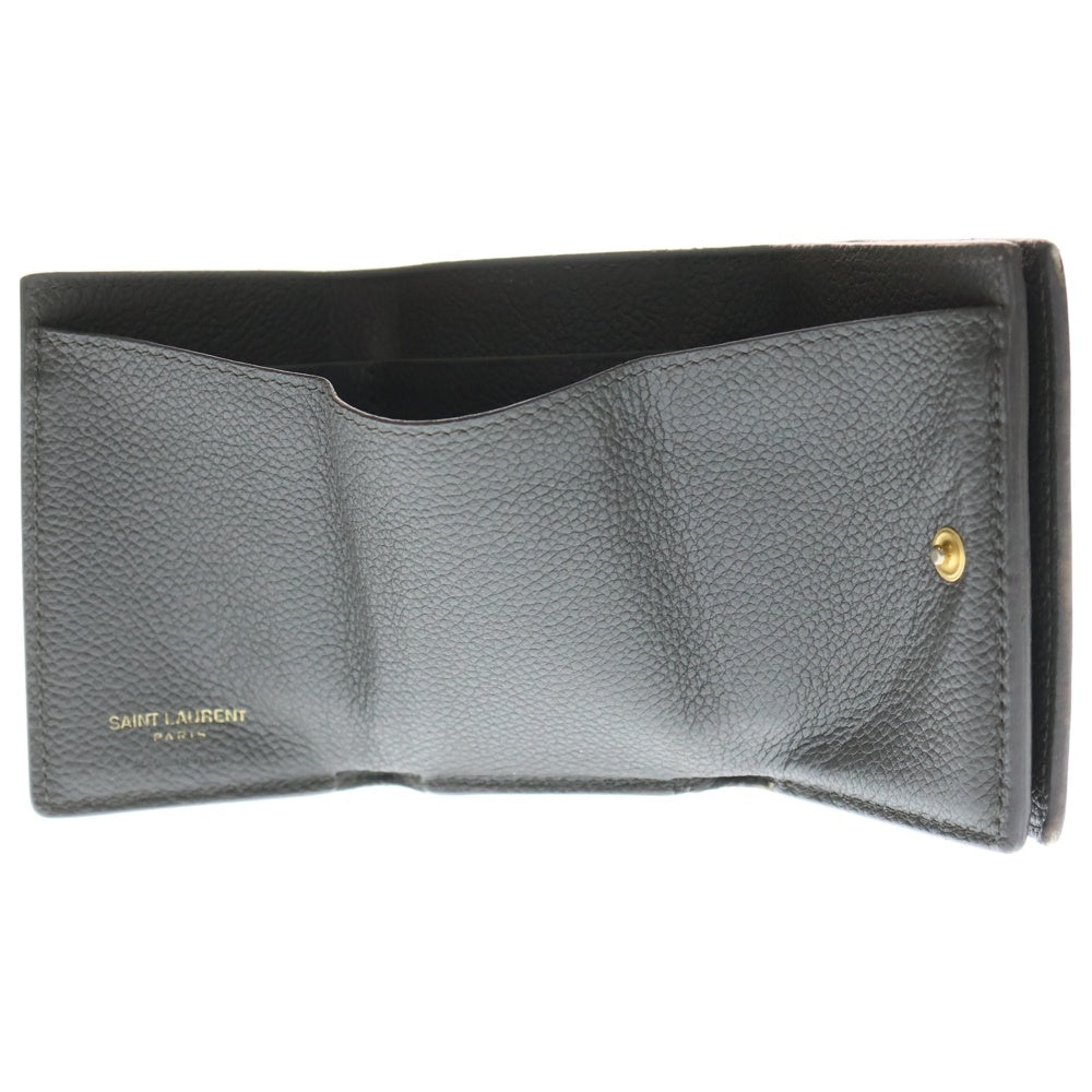 SAINT LAURENT PARIS(サンローランパリ) YSLライン オリガミ タイニーレザーウォレット 620287 グレー