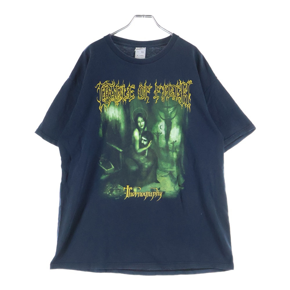 VINTAGE(ヴィンテージ) 00s CRADLE OF FIFTH THORNOGRAPHY METAL TEE クレイドルオブフィフス ソーノグラフィ メタルプリント 両面プリント半袖Tシャツカットソー ブラック