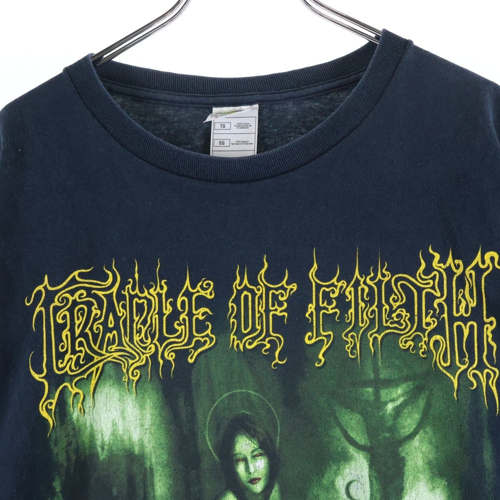 VINTAGE(ヴィンテージ) 00s CRADLE OF FIFTH THORNOGRAPHY METAL TEE クレイドルオブフィフス ソーノグラフィ メタルプリント 両面プリント半袖Tシャツカットソー ブラック