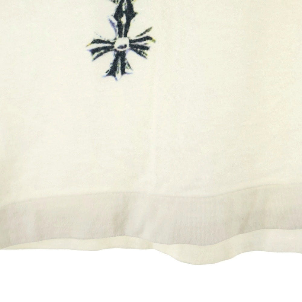 CHROME HEARTS(クロムハーツ) ×COMME des GARCONS コムデギャルソン スクロールラベル カットアウトCHプラスプリント 半袖Tシャツ カットソー ホワイト OT-T026