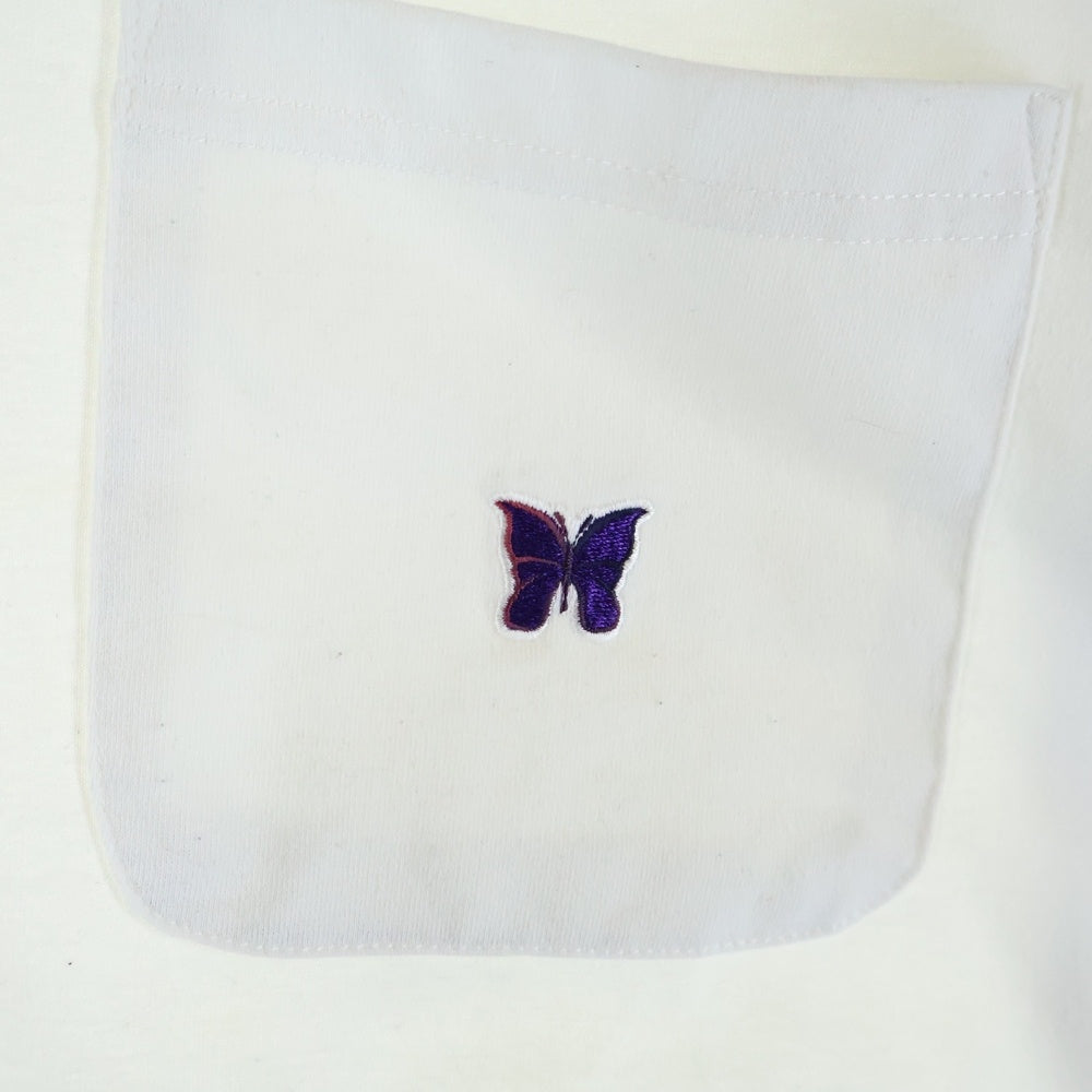 Needles(ニードルス) S/S Crew Neck Tee Poly Jersey Poly Jersey パピヨン ポケット クルーネックTシャツ ホワイト