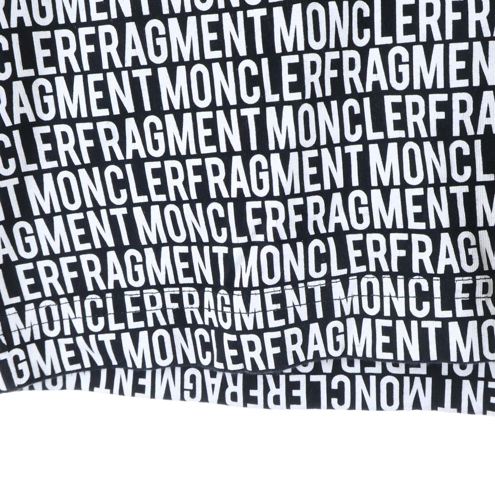 MONCLER(モンクレール) ロゴパッチ 総柄 クルーネック半袖Tシャツカットソー ホワイト E109U8000650 8391Q