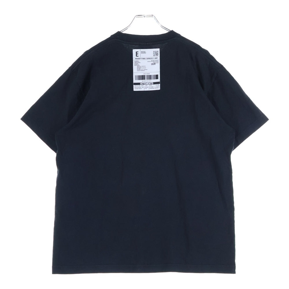 VETEMENTS(ヴェトモン) 20SS Logo Tee SS20TR305 フロントロゴプリント クルーネック半袖Tシャツ SS20TR305 ブラック