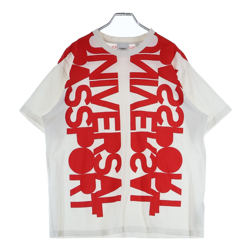 BURBERRY(バーバリー) 22SS スローガンプリント クルーネック半袖Tシャツ ホワイト 8051983