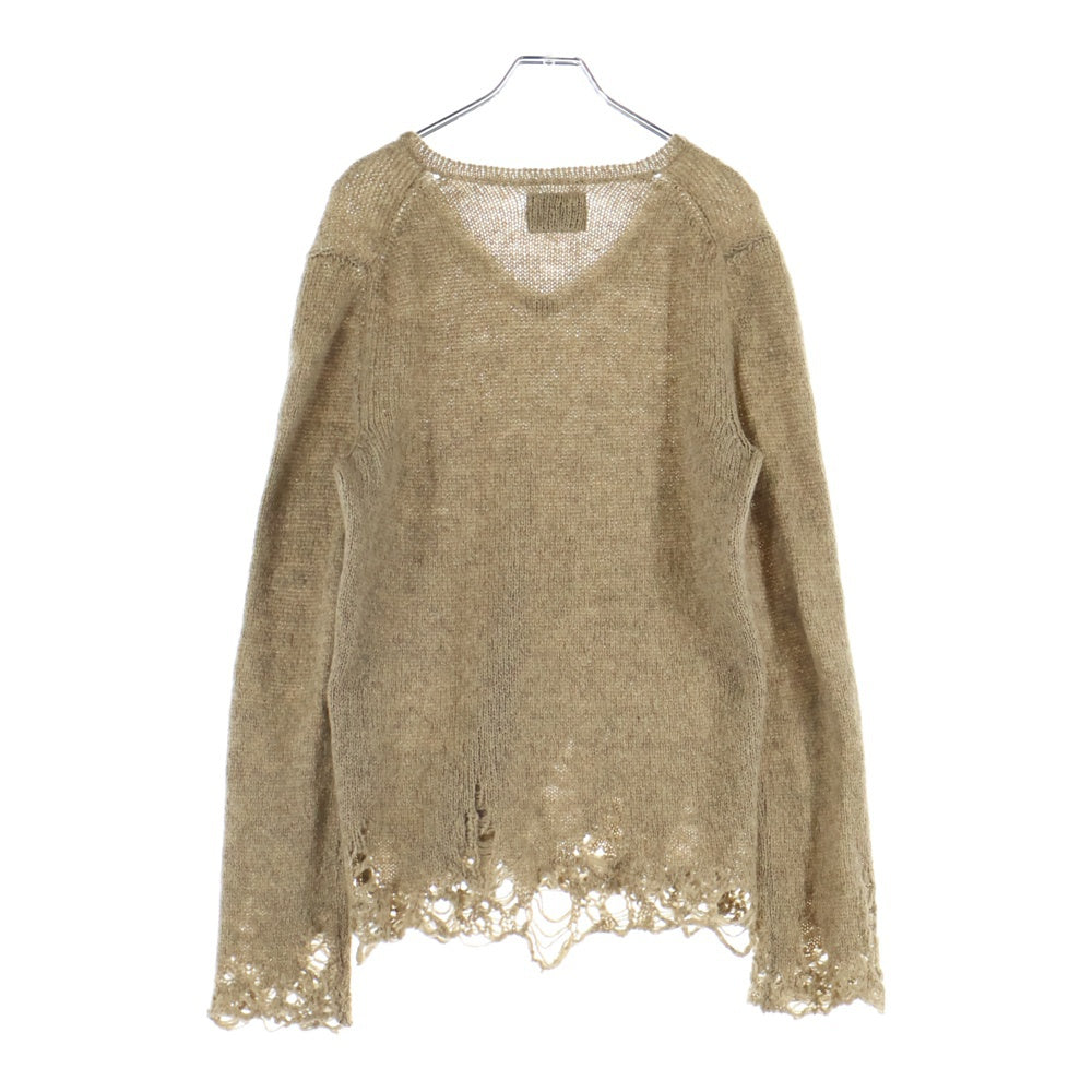 NUMBER (N)INE(ナンバーナイン) 09AW ダメージグランジニット モヘアセーター ベージュ F09-NK011