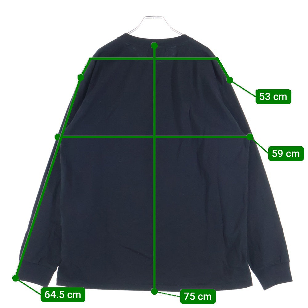 A BATHING APE(アベイシングエイプ) KABUKI college logo 歌舞伎 カレッジロゴ クルーネックロングスリーブTシャツ ブラック