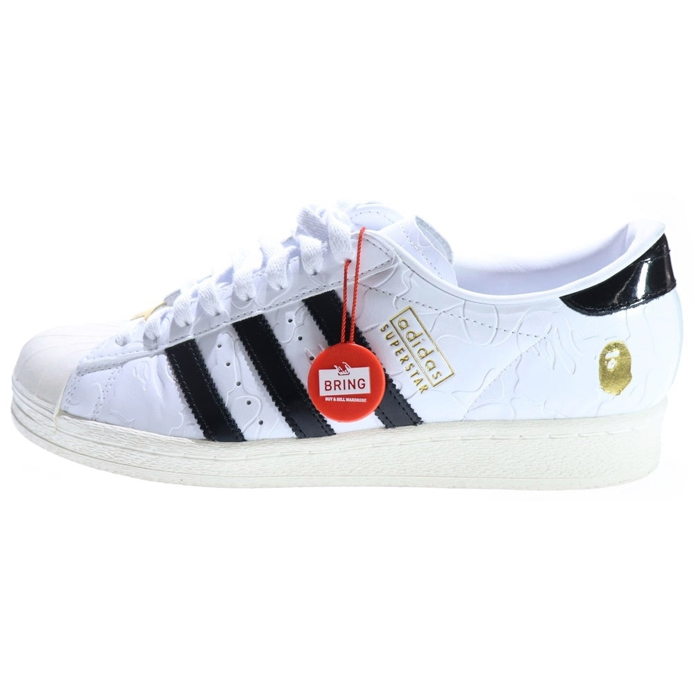 adidas(アディダス) ×A BATHING APE SUPERSTAR V BAPE アベイシング エイプ スーパースター ヴェイプ ローカットスニーカー ホワイト US9.5/27.5cm JR2701