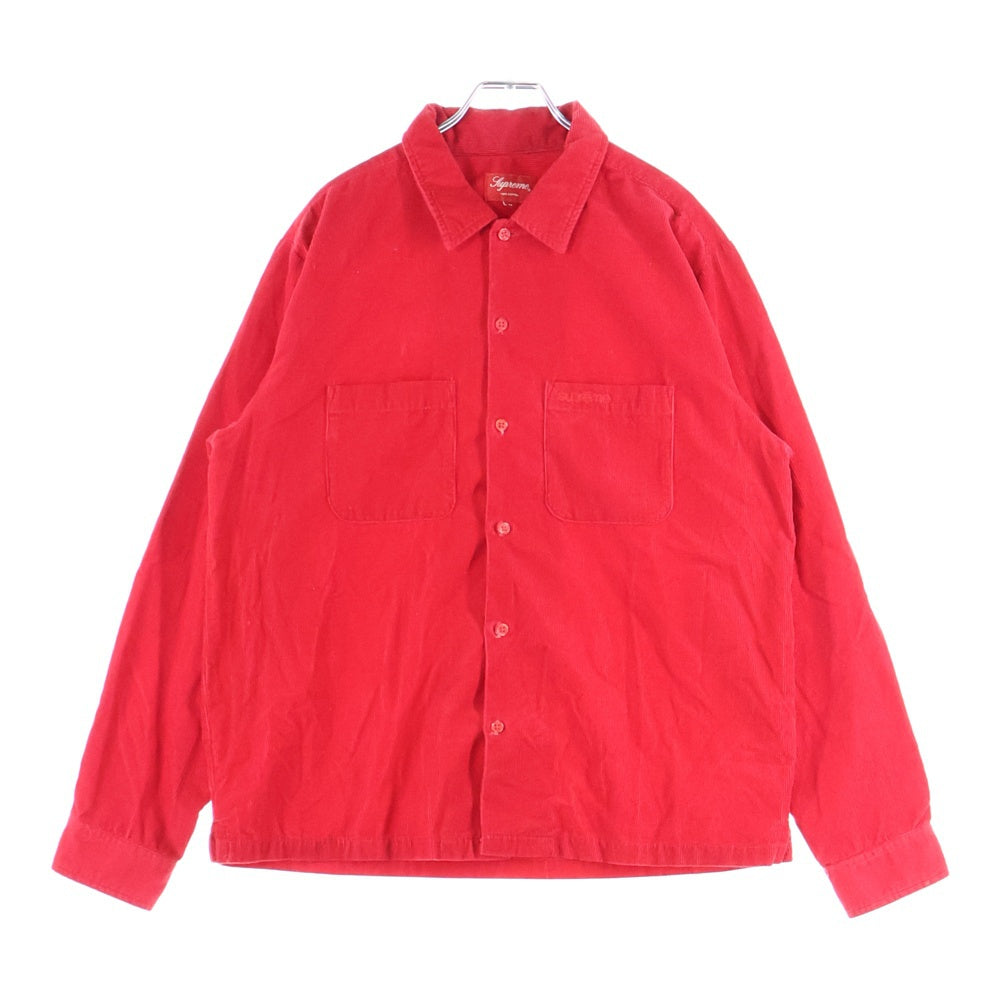 SUPREME(シュプリーム) Corduroy Button-Up コーディロイ 長袖シャツ レッド