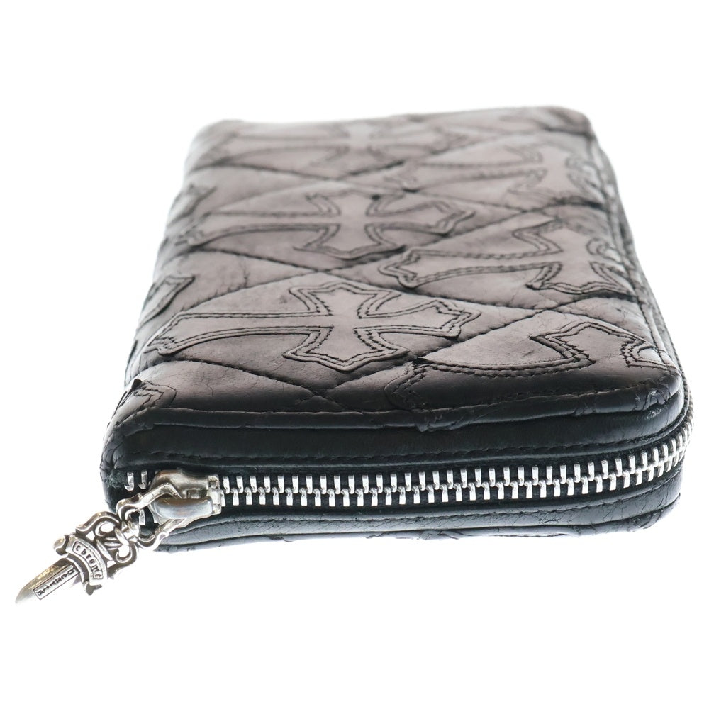 CHROME HEARTS(クロムハーツ) REC F ZIP QUILTED セメタリークロスキルティングレザーウォレット財布
