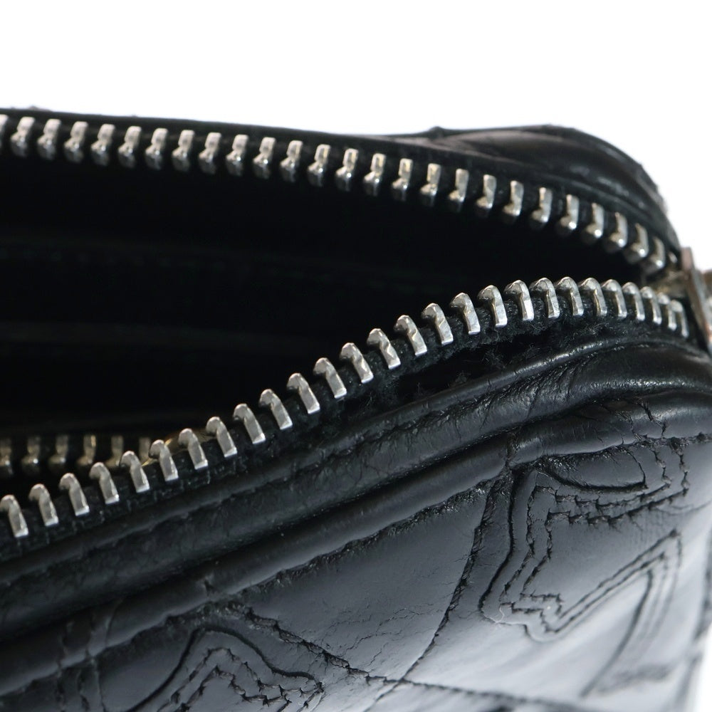 CHROME HEARTS(クロムハーツ) REC F ZIP QUILTED セメタリークロスキルティングレザーウォレット財布