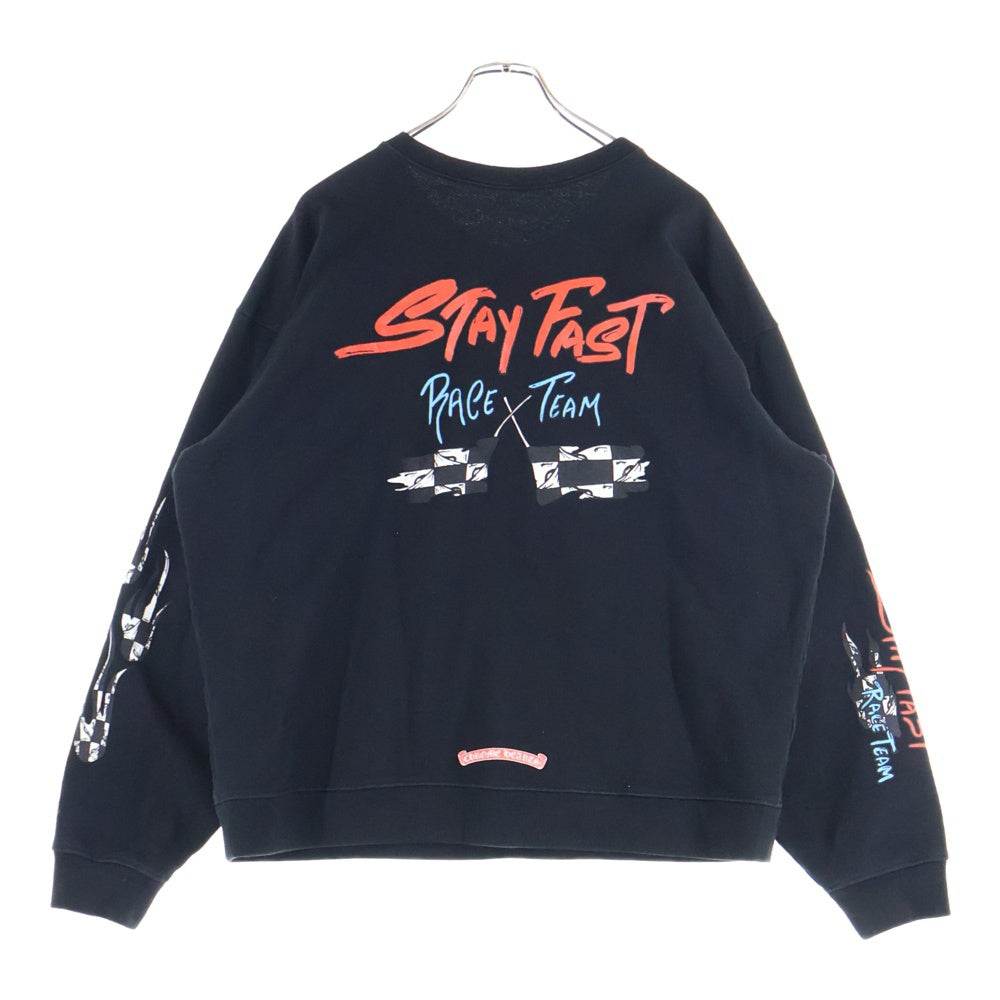CHROME HEARTS(クロムハーツ) ×MATTY BOY STAYFAST RACE TEAM SWEAT グラフィックプリント クルーネック スウェットトレーナー ブラック