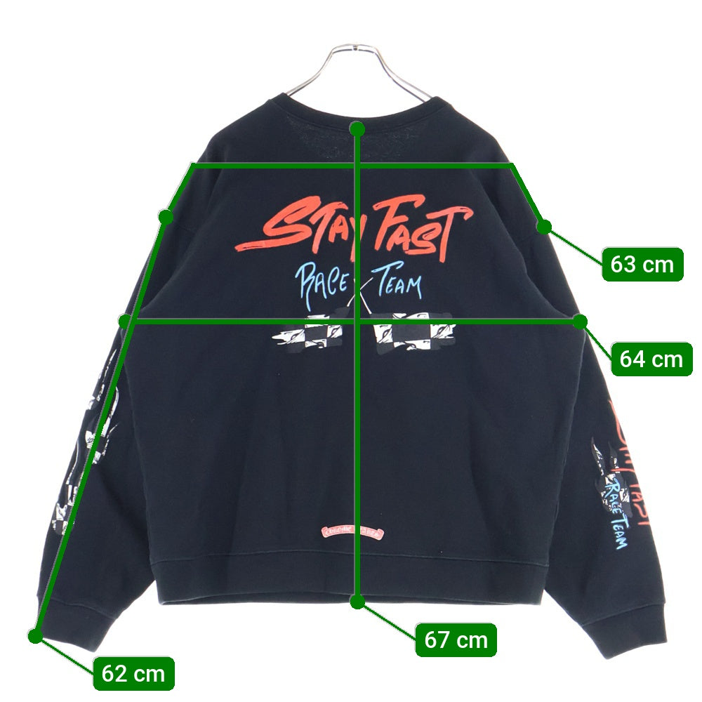 CHROME HEARTS(クロムハーツ) ×MATTY BOY STAYFAST RACE TEAM SWEAT グラフィックプリント クルーネック スウェットトレーナー ブラック
