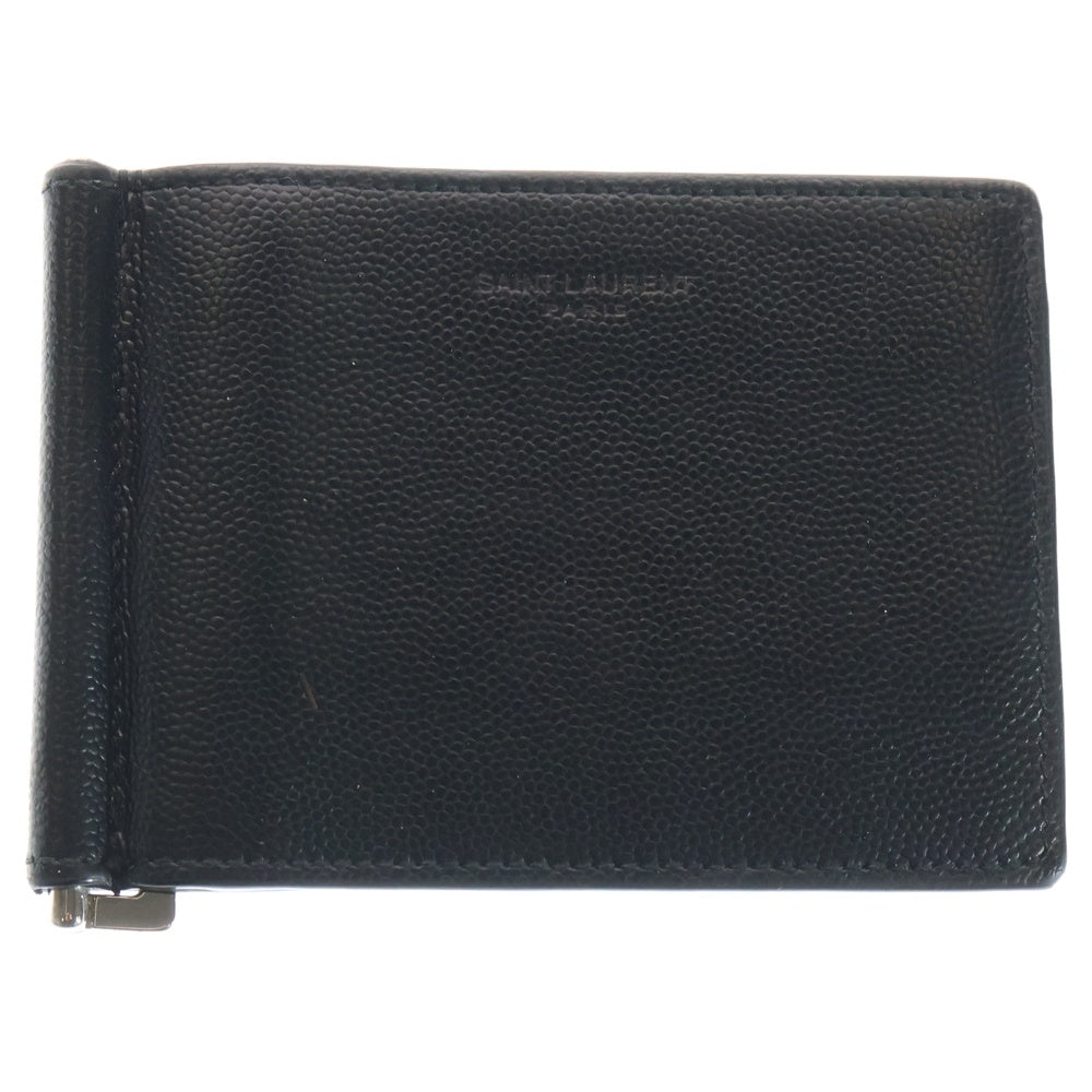 SAINT LAURENT PARIS(サンローランパリ) ロゴ刻印 マネークリップ ブラック