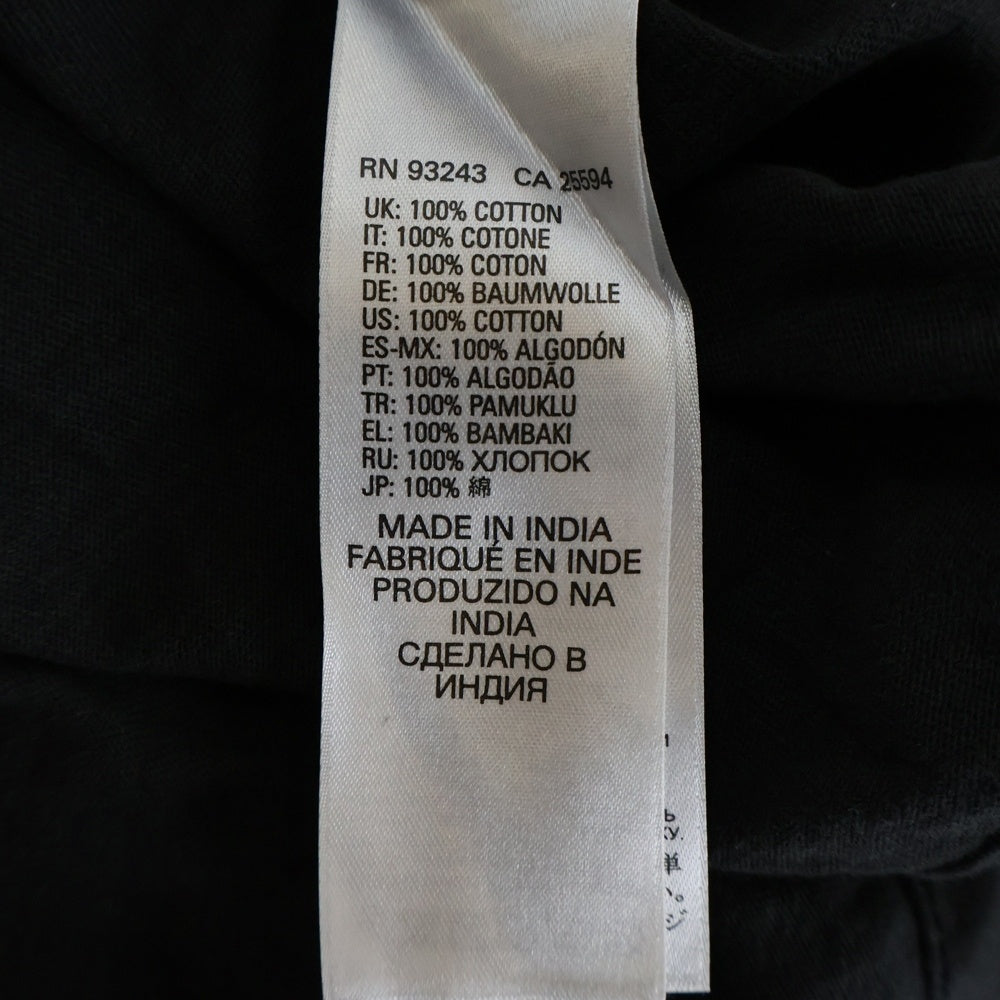 DIESEL(ディーゼル) ロゴ刺繍 フード付き ロングスリーブTシャツ ブラック