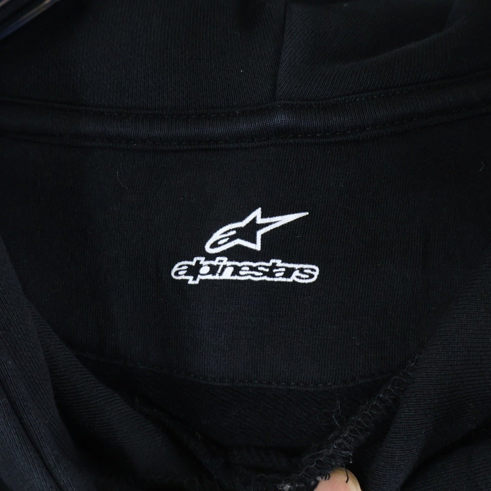 DIESEL(ディーゼル) ×アルパインスターズ ロゴプリント プルオーバーパーカー ブラック