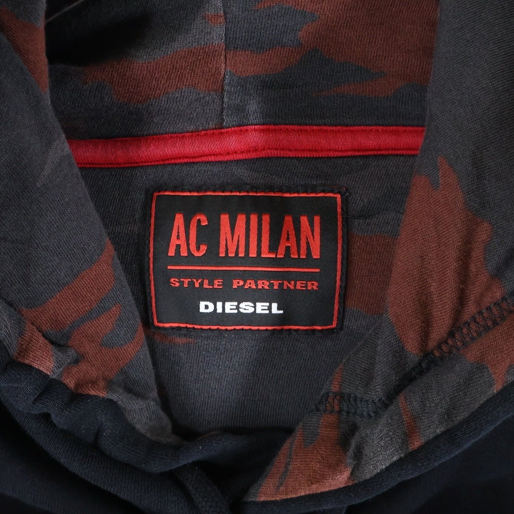 DIESEL(ディーゼル) ×AC MILAN エーシーラン ロゴパッチ プルオーバーパーカー ブラック