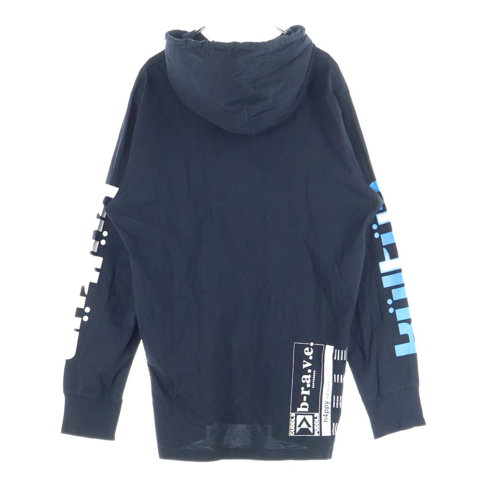 DIESEL(ディーゼル) HAUTE KULTUR オートクルトゥーア テーププリント プルオーバーパーカー ブラック