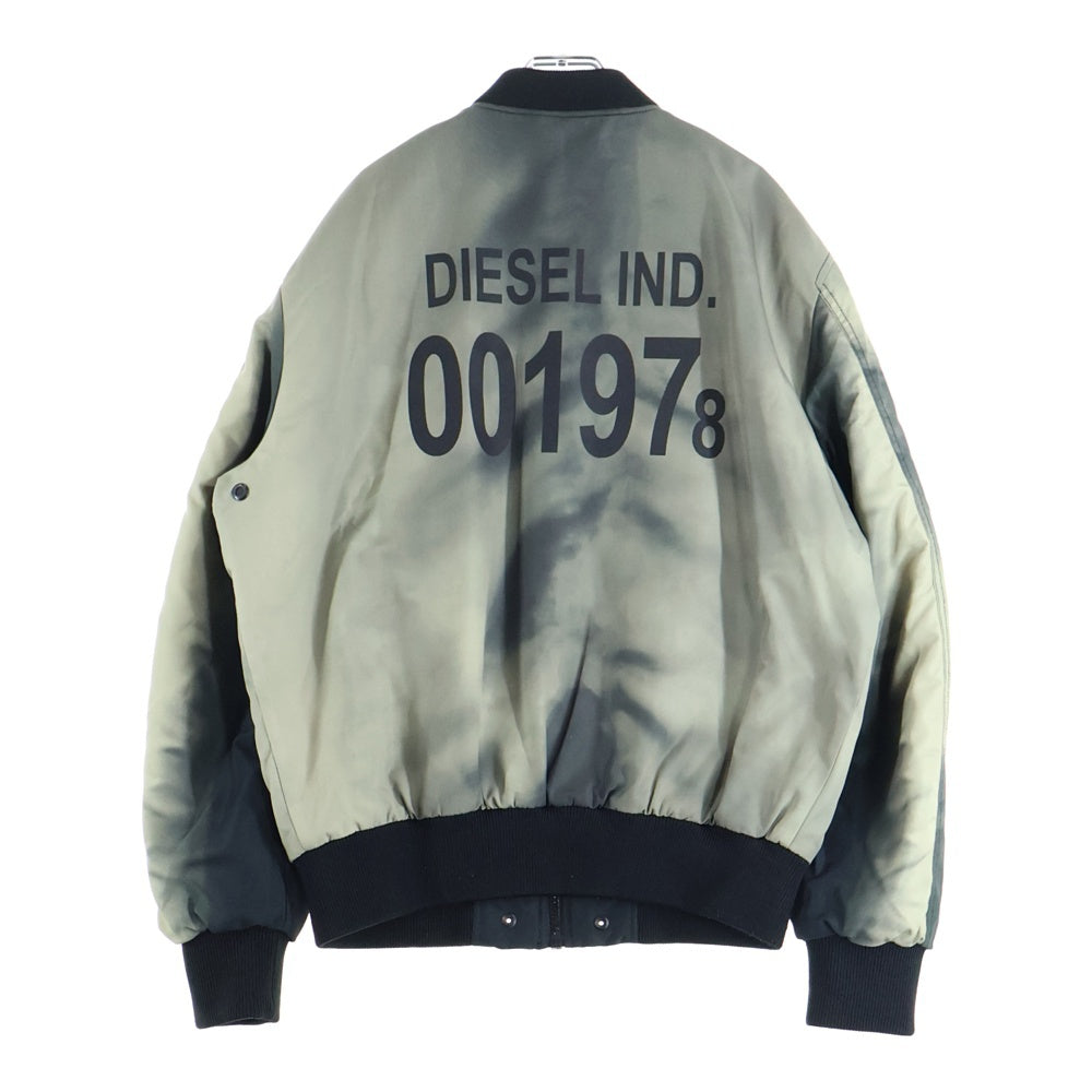 DIESEL(ディーゼル) J-FOREST バックプリント ボンバージャケット ブラック/ブラウン