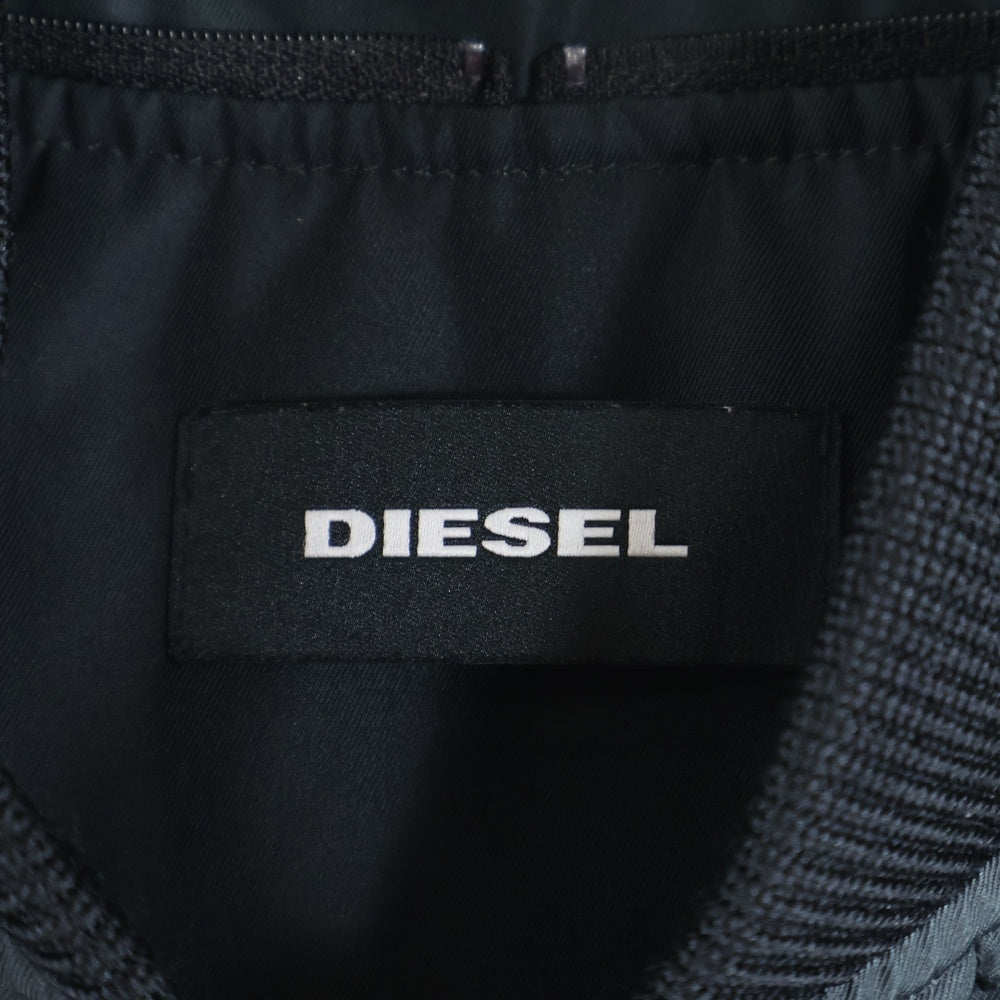 DIESEL(ディーゼル) J-FOREST バックプリント ボンバージャケット ブラック/ブラウン