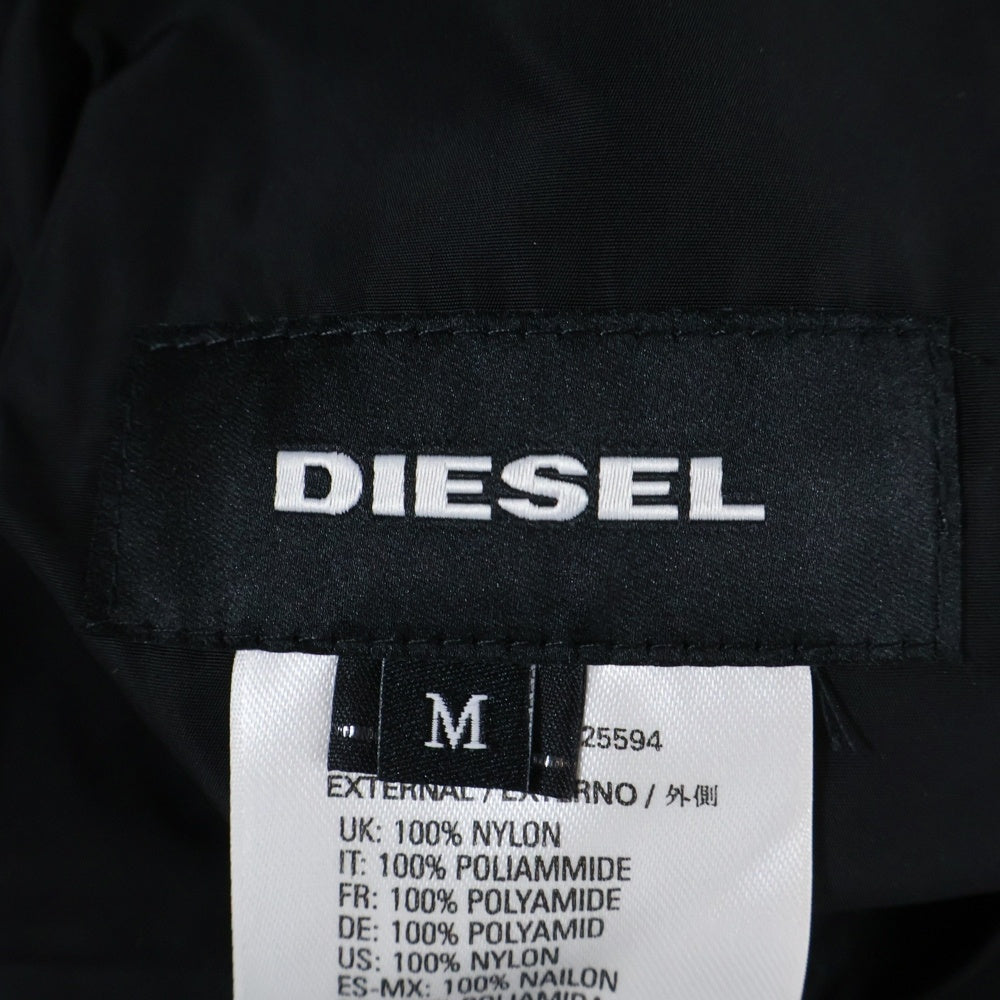 DIESEL(ディーゼル) ロゴ刺繍 リバーシブル ナイロンジャケット ブラック
