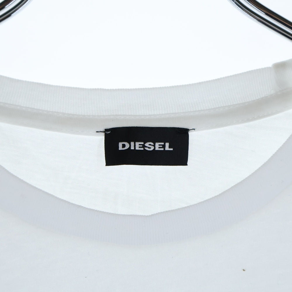 DIESEL(ディーゼル) ロゴ刺繍 ロングスリーブTシャツ ホワイト