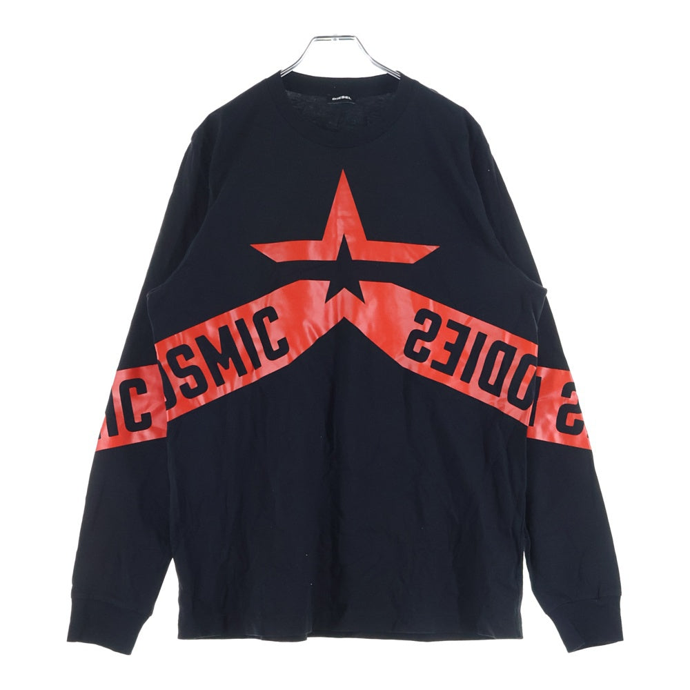 DIESEL(ディーゼル) スタープリント ロングスリーブTシャツ ブラック