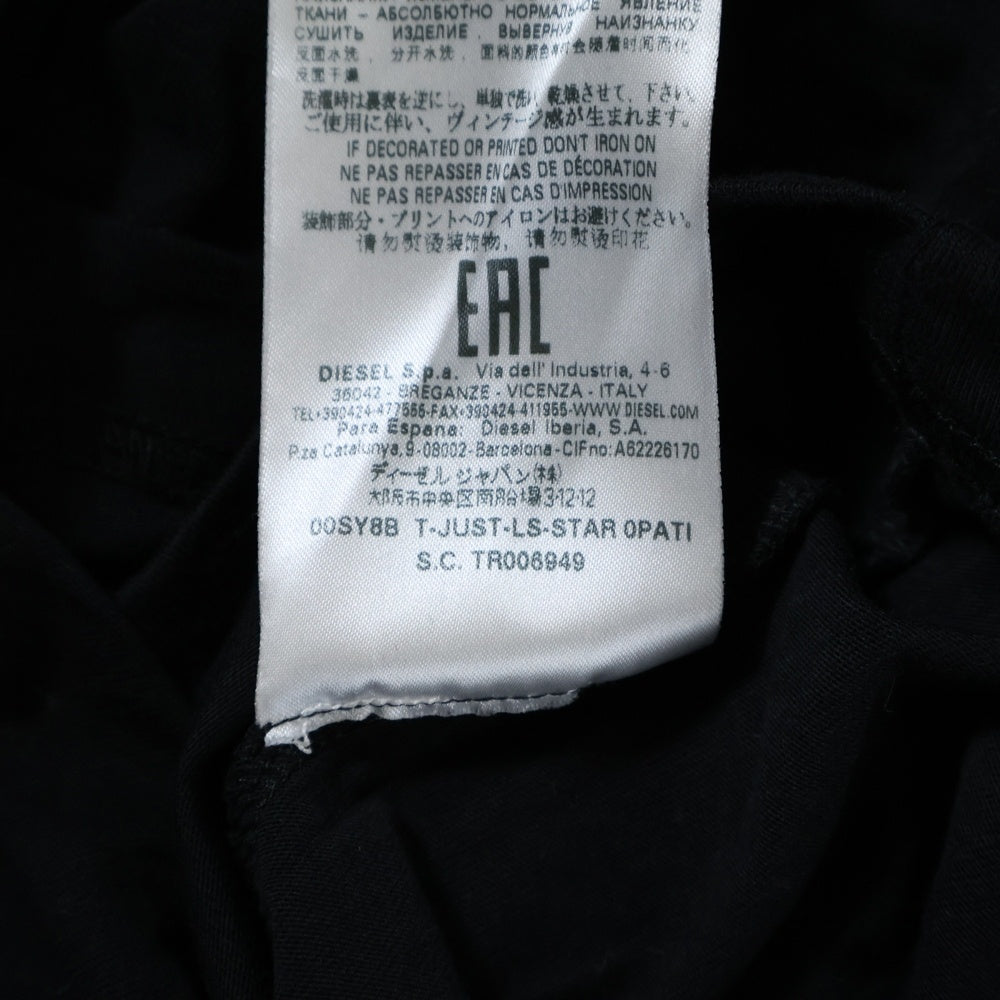 DIESEL(ディーゼル) スタープリント ロングスリーブTシャツ ブラック